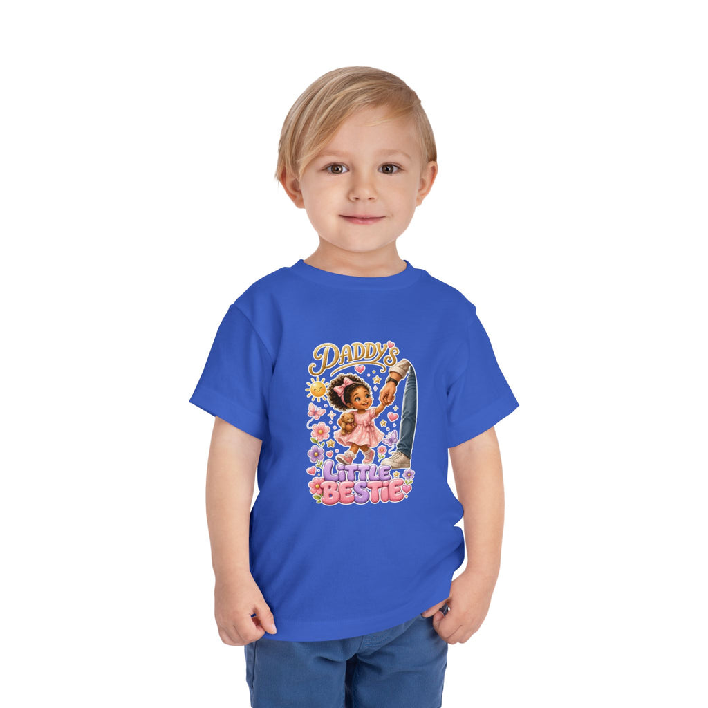 Toddler Tee — "Daddy's Little Bestie" Floral Cute Girl Graphic