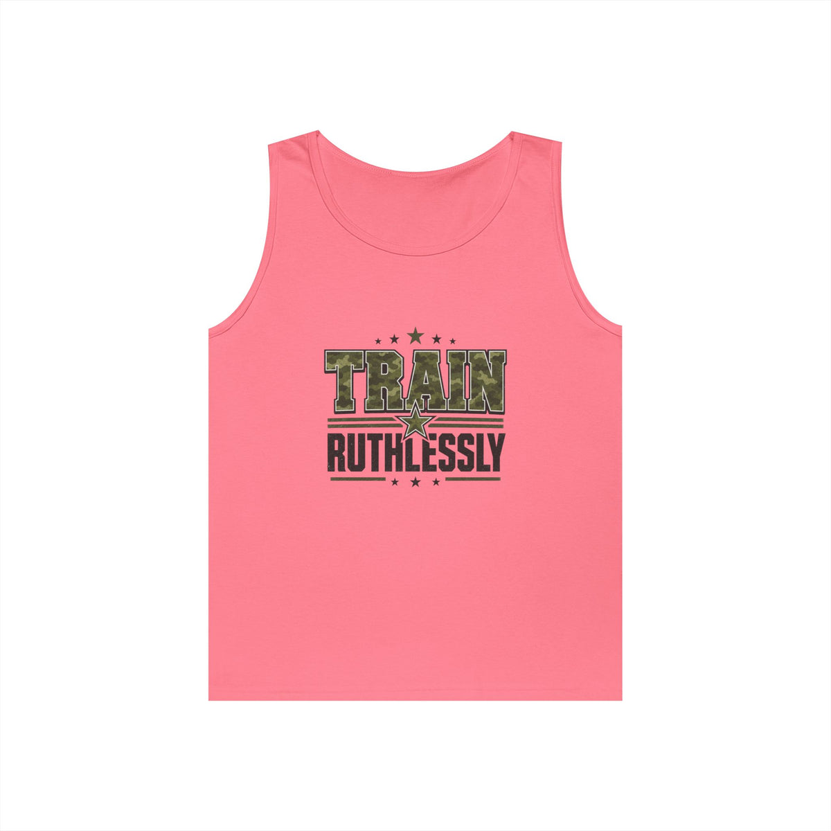 Train Ruthlessly Camouflage Gym Tank