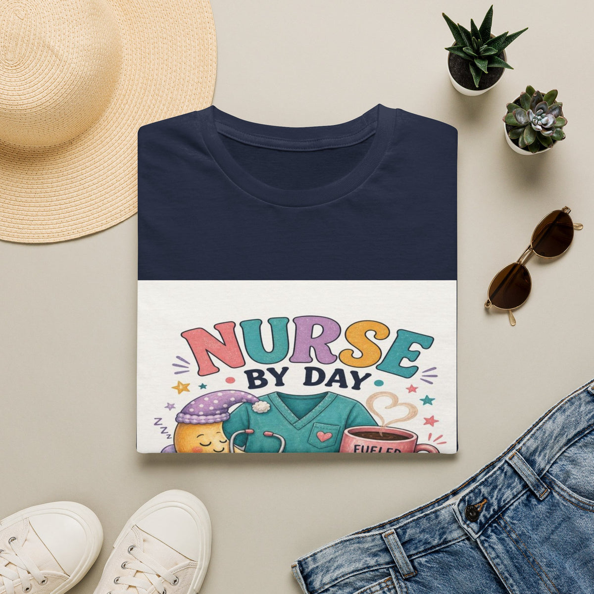 Playful T-shirt Design Featuring Nurse Life Typography And Illustrations (1)- Graphic Tees