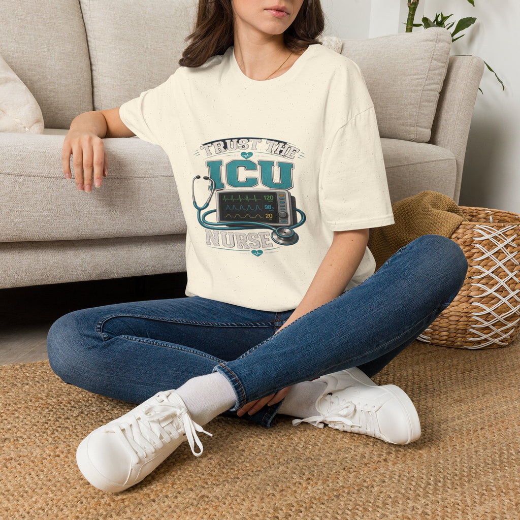 Bold T-Shirt Design Featuring Trust The ICU Nurse Phrase- Graphic Tees