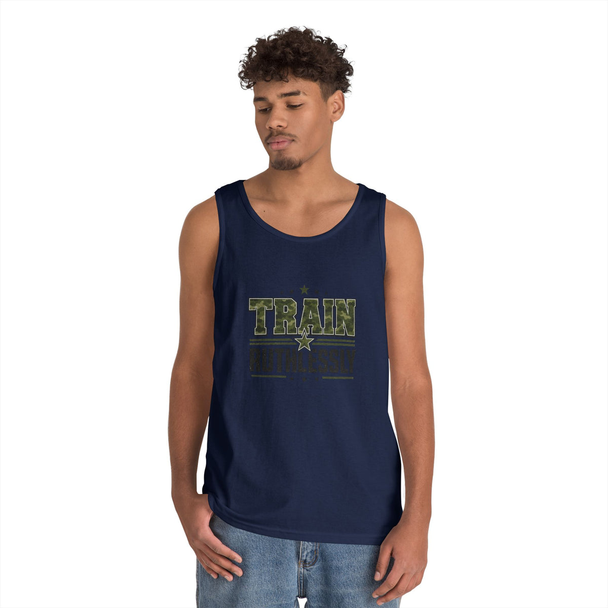 Train Ruthlessly Camouflage Gym Tank