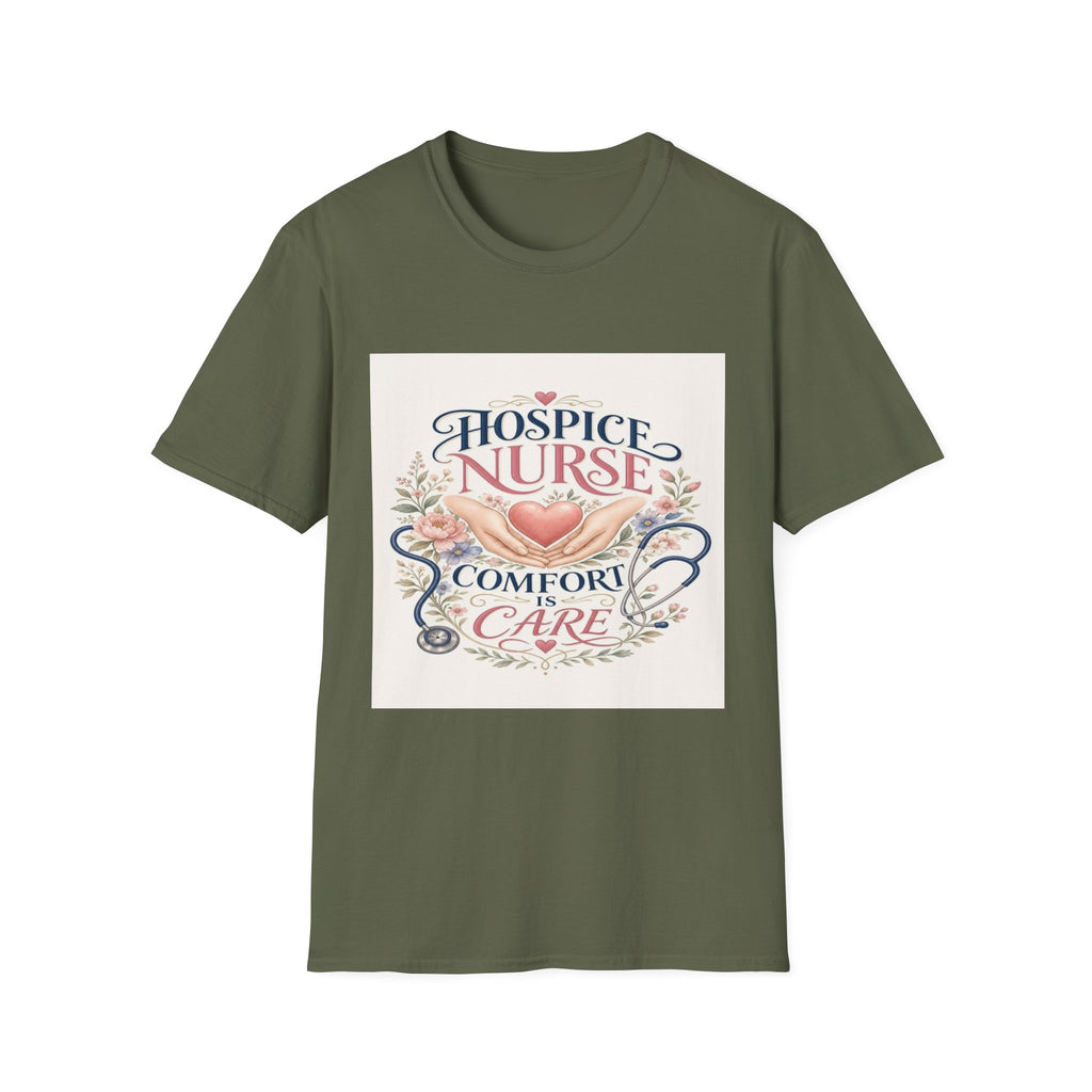 Elegant T-Shirt Design Celebrating Hospice Nurses With Compassionate Imagery- Graphic Tees