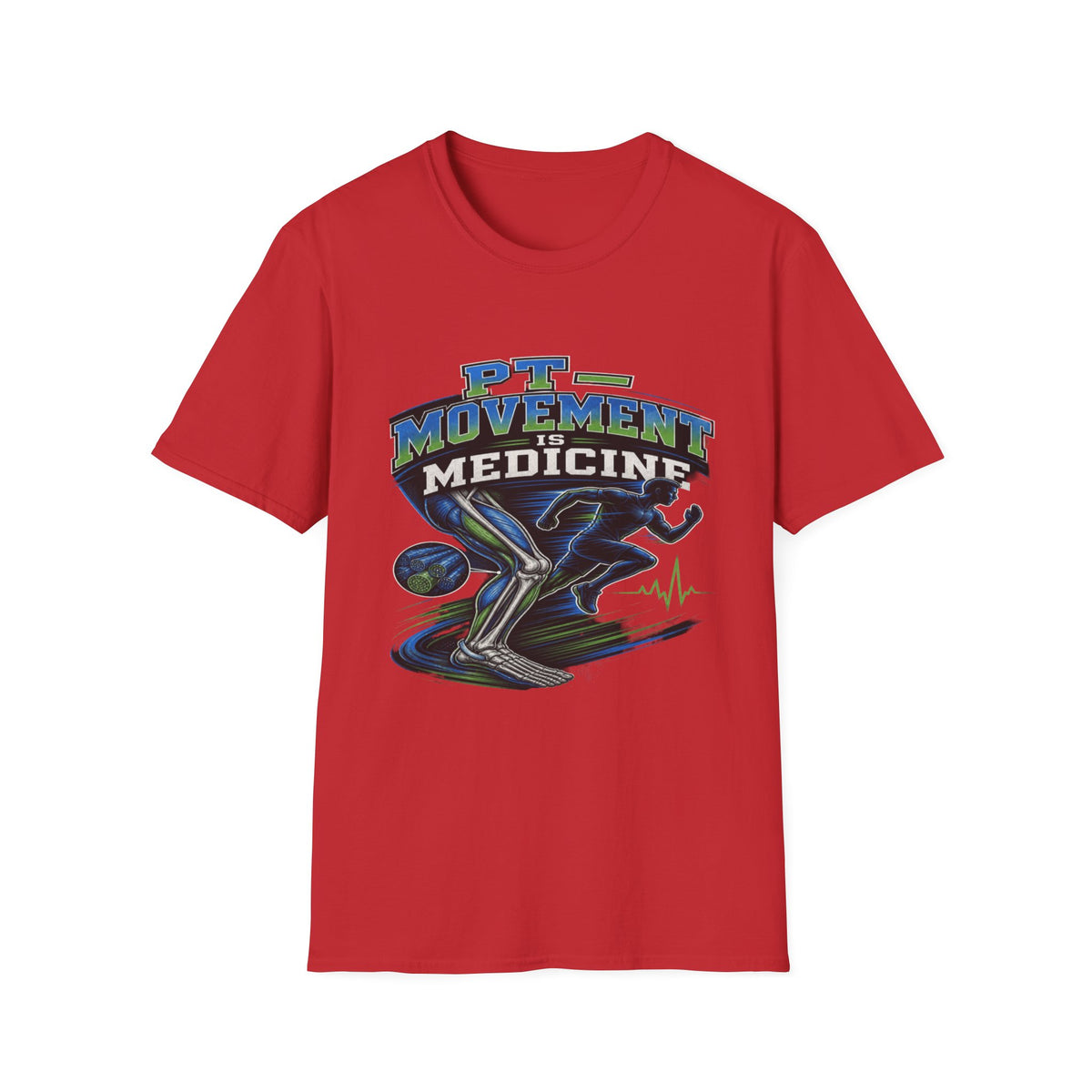 Dynamic T-shirt Design Featuring _PT Movement Is Medicine_ Text- Graphic Tees