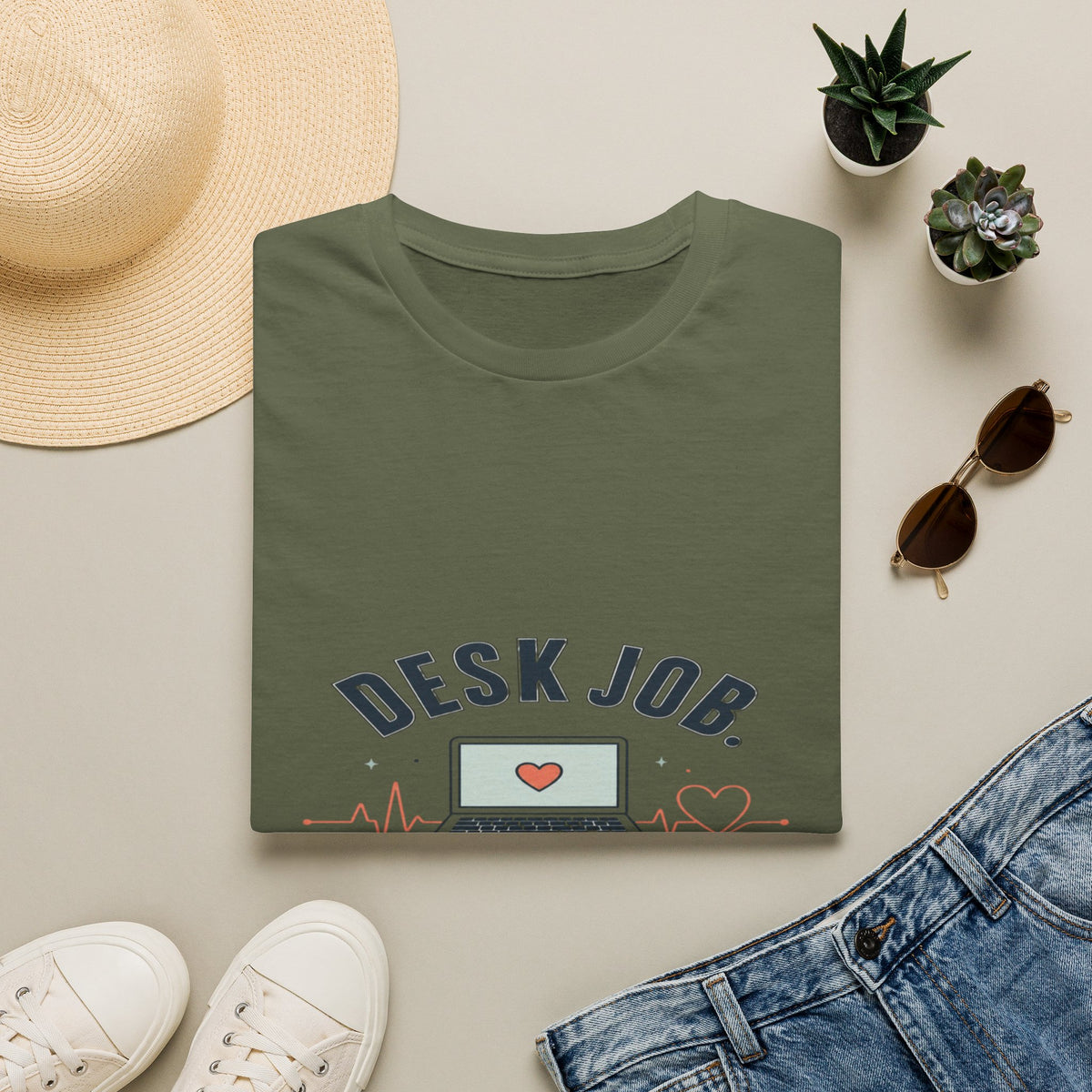 Minimalist T-shirt Design Showcasing Healthcare Heartbeat Concept- Graphic Tees