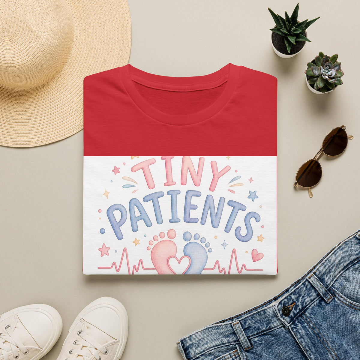 Whimsical T Shirt Design Featuring Tiny Patients Huge Hearts