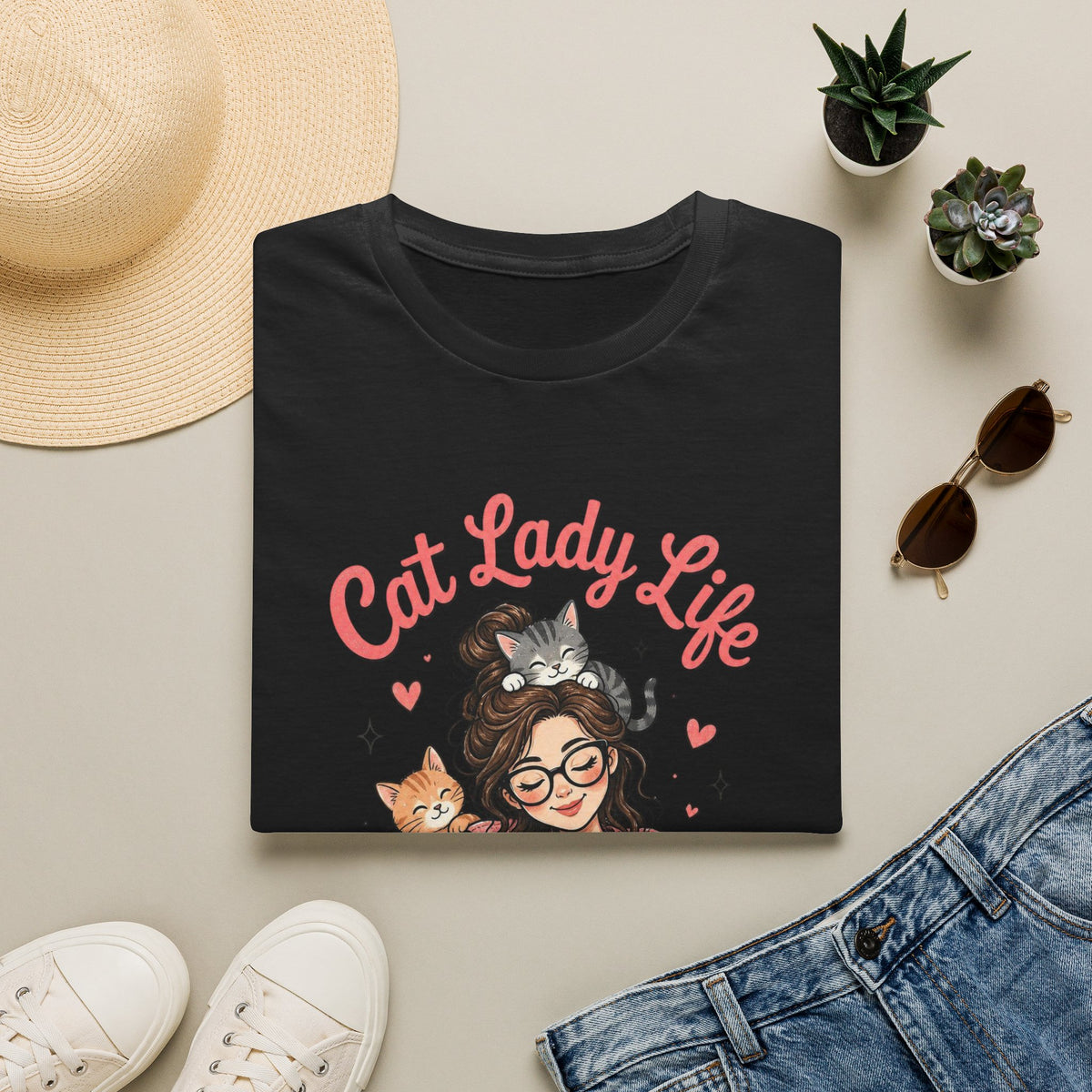 Cat Lady Life T-Shirt — Cute Cat Mom Graphic Tee