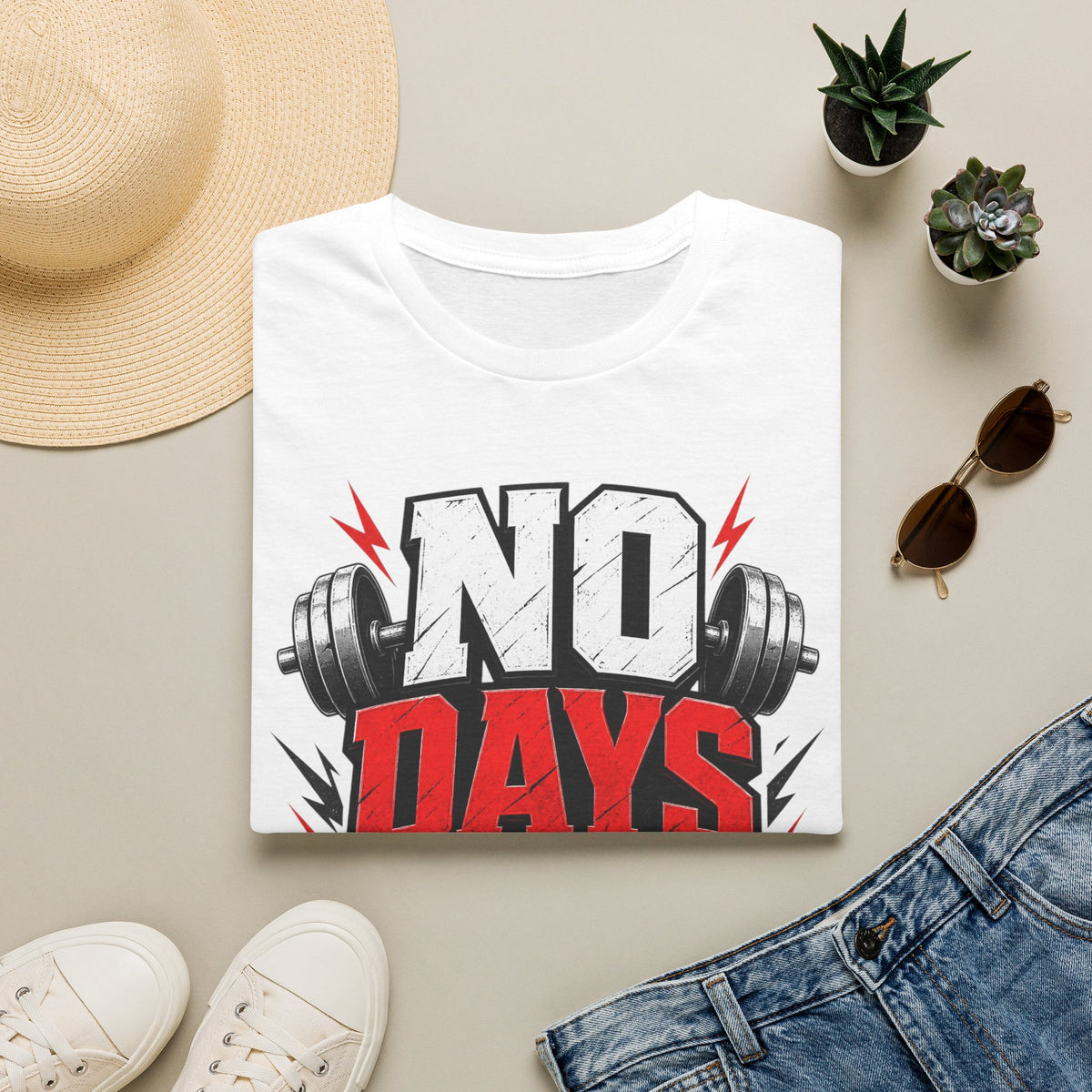 No Days Off T-Shirt — Motivational Gym Workout Tee