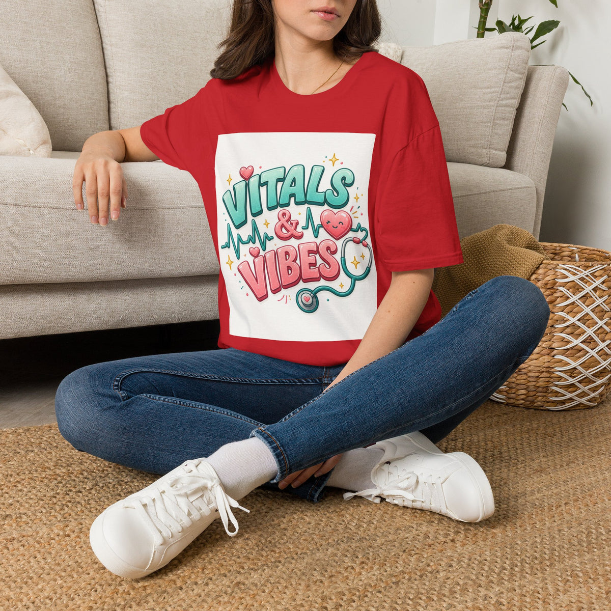Trendy Healthcare T Shirt Design Featuring Vitals And Vibes