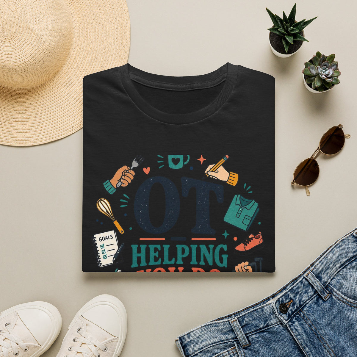 Playful Typography Framed By Colorful Illustrations And Hands