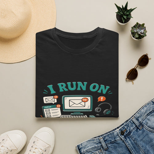 Bold T-Shirt Design With Playful Email And Coffee Illustrations- Graphic Tees