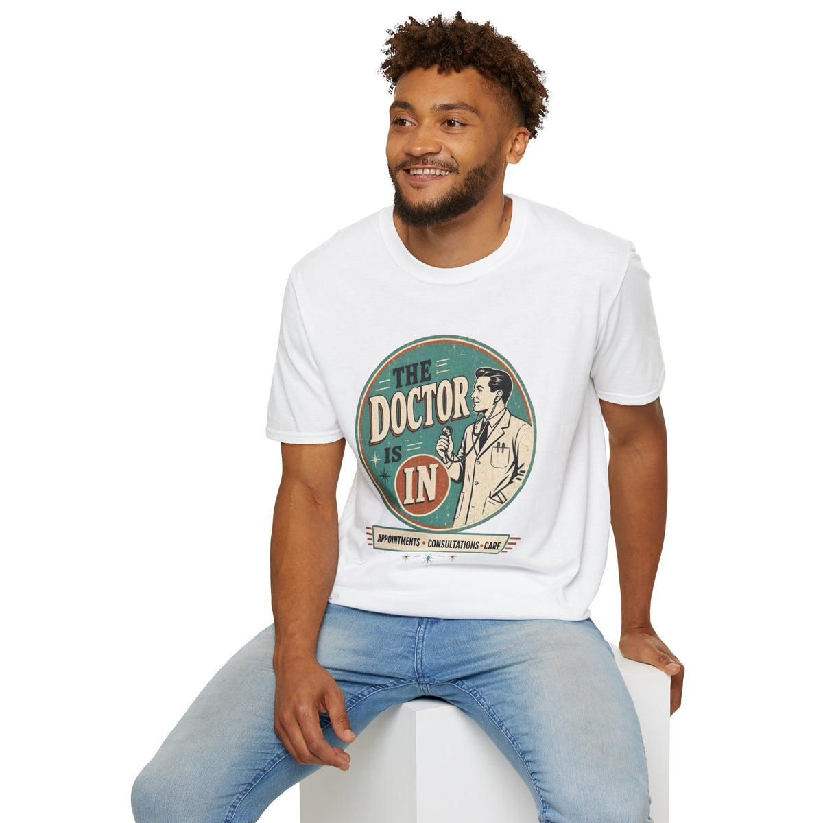 The Doctor Is In Retro Graphic T-Shirt — Vintage Medical Humor Tee