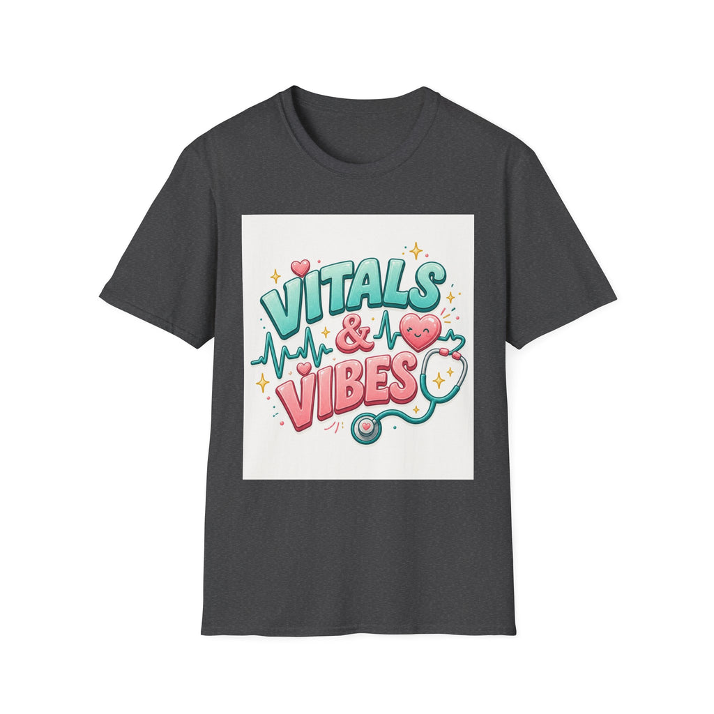 Trendy Healthcare T Shirt Design Featuring Vitals And Vibes