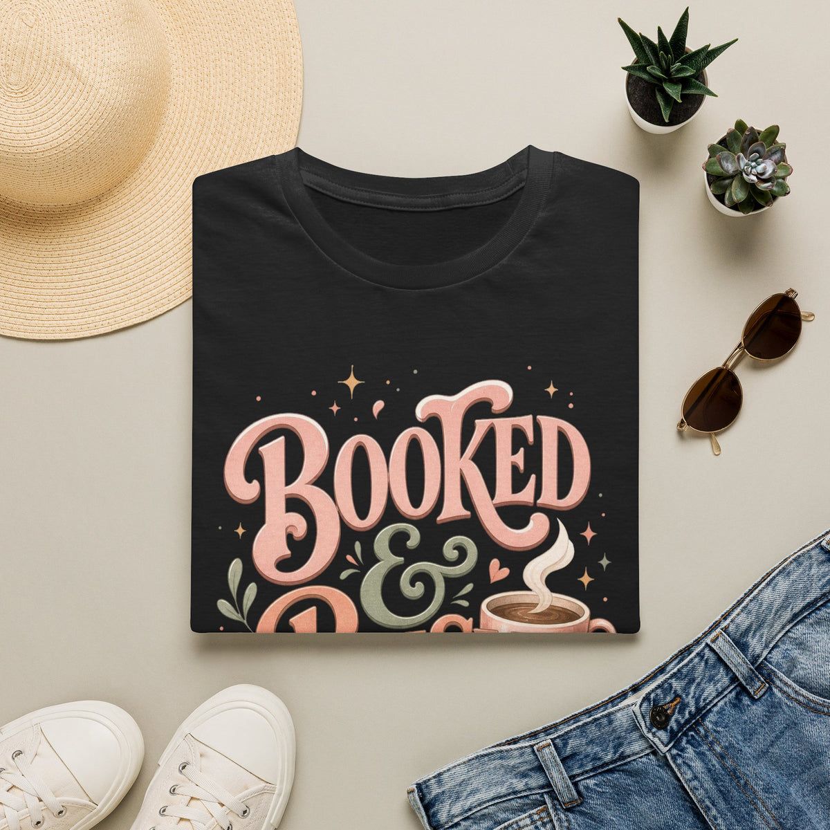 Chic Typography Design With Whimsical Illustrations And Pastel Colors