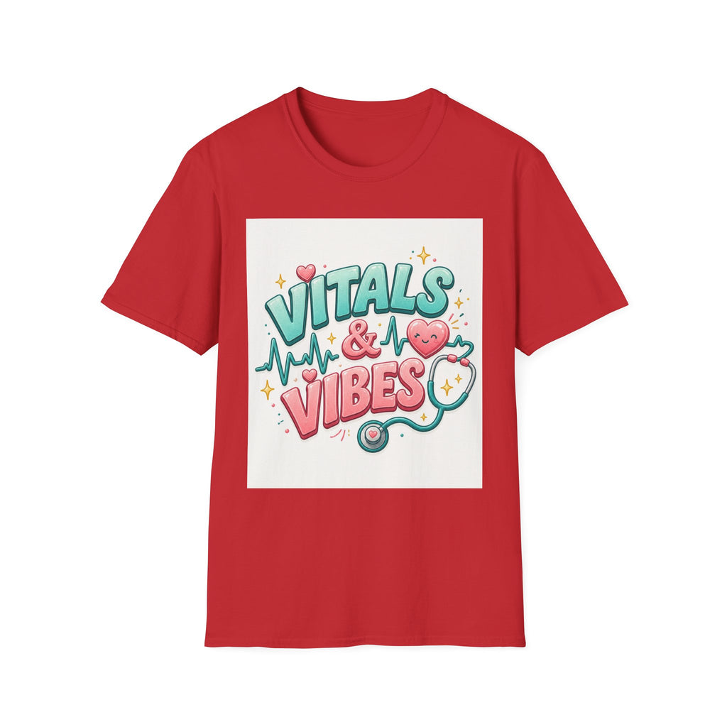 Trendy Healthcare T Shirt Design Featuring Vitals And Vibes