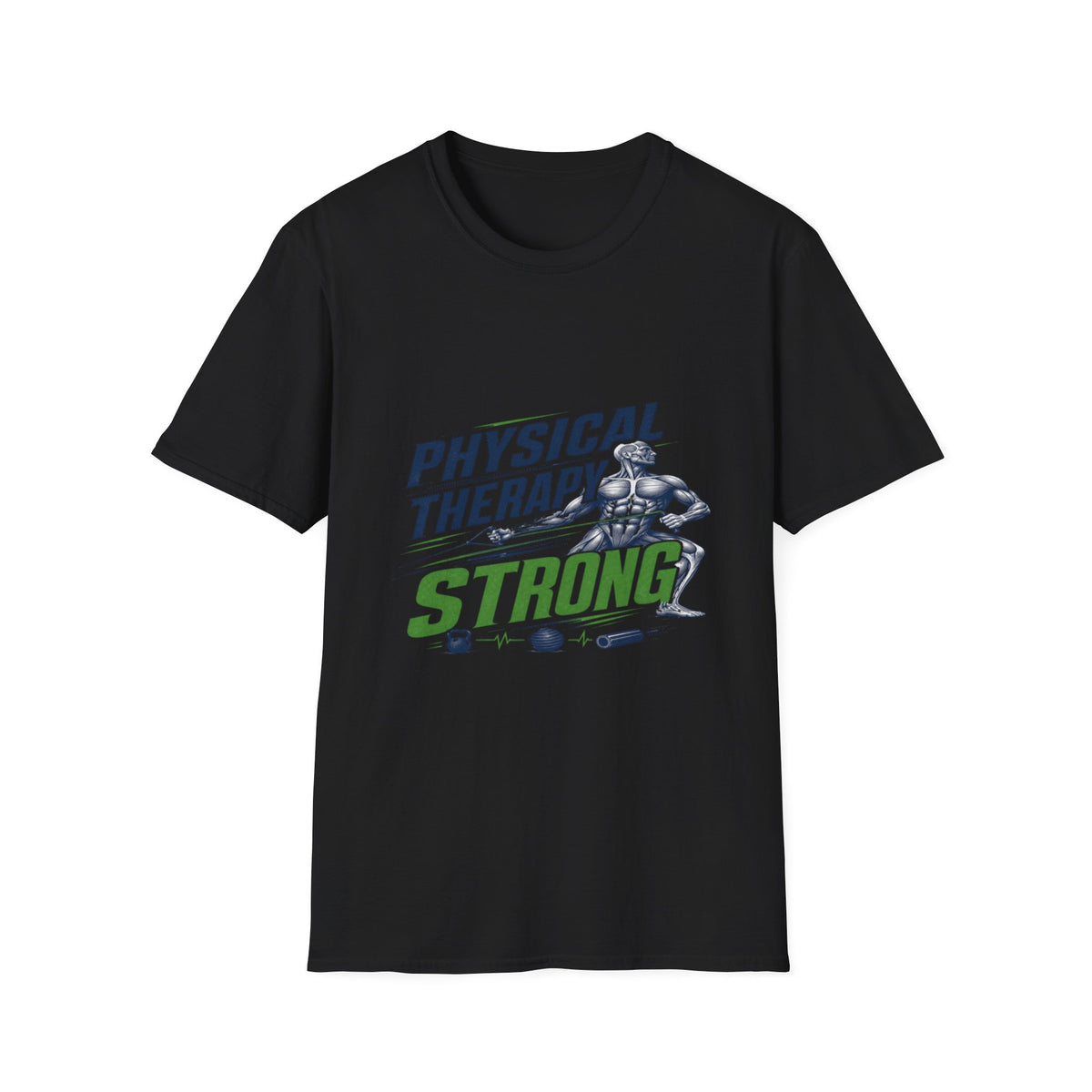 Bold Typography Design With Muscular Figure and Dynamic Lines- Graphic Tees
