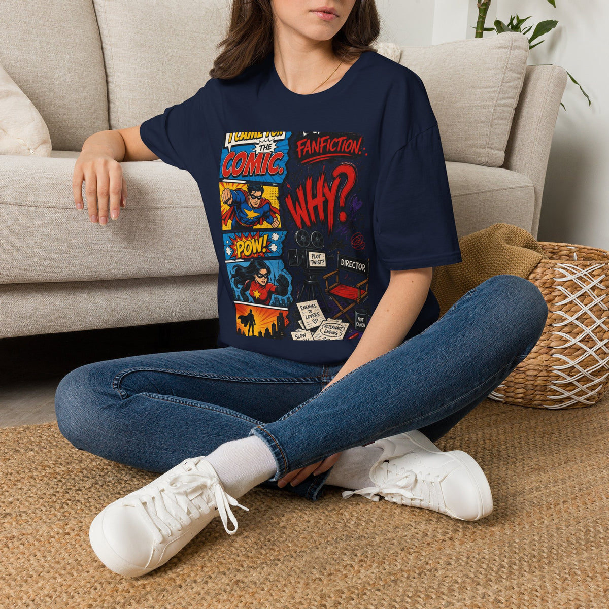 Split T Shirt Design Featuring Comic Panels And Fanfiction Elements