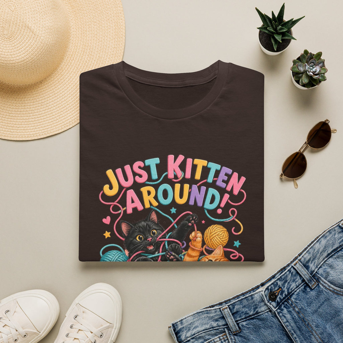 Just Kitten Around T-Shirt — Cute Playful Cat Graphic Tee