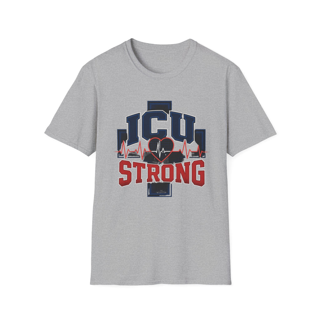 Athletic T Shirt Design With Bold ICU STRONG Typography