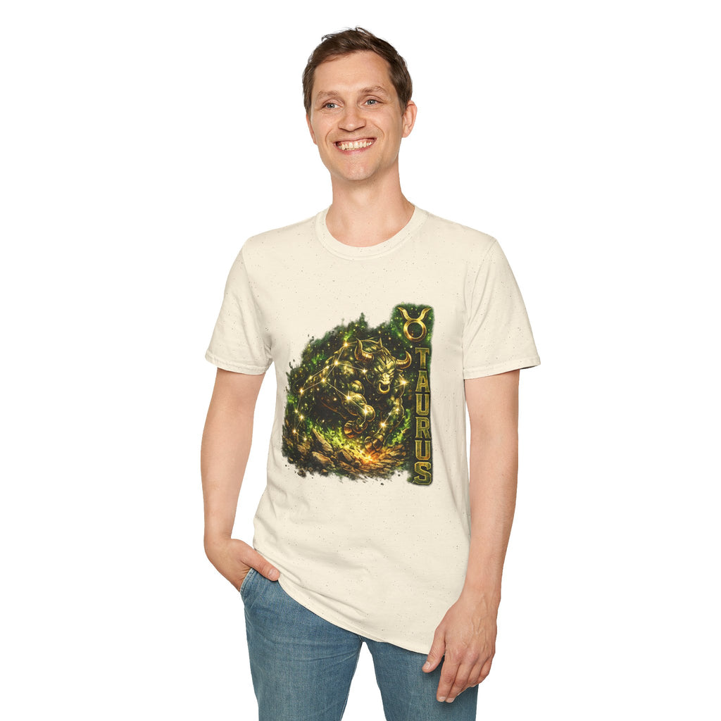 Taurus Zodiac T‑Shirt – Golden Bull Constellation Design