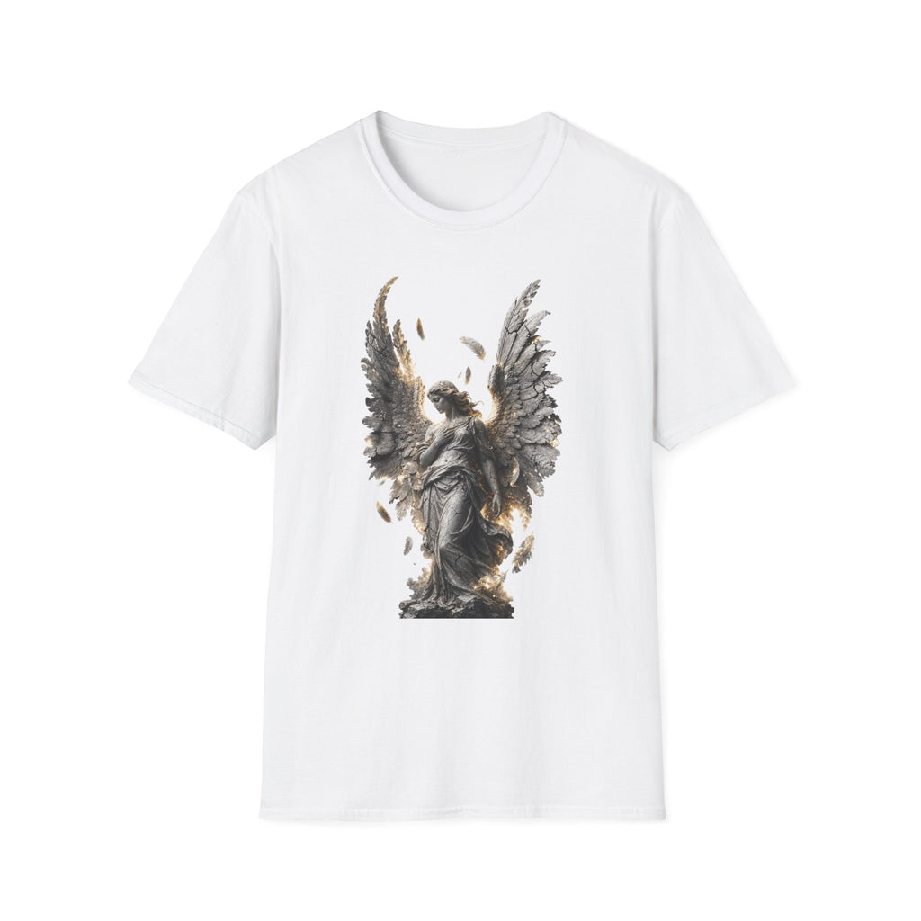 Angel Wings Graphic T-Shirt — Fallen Feather Statue Design