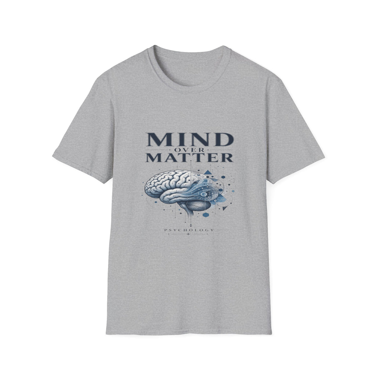 Intricate Brain Illustration With Geometric Patterns And Bold Typography- Graphic Tees