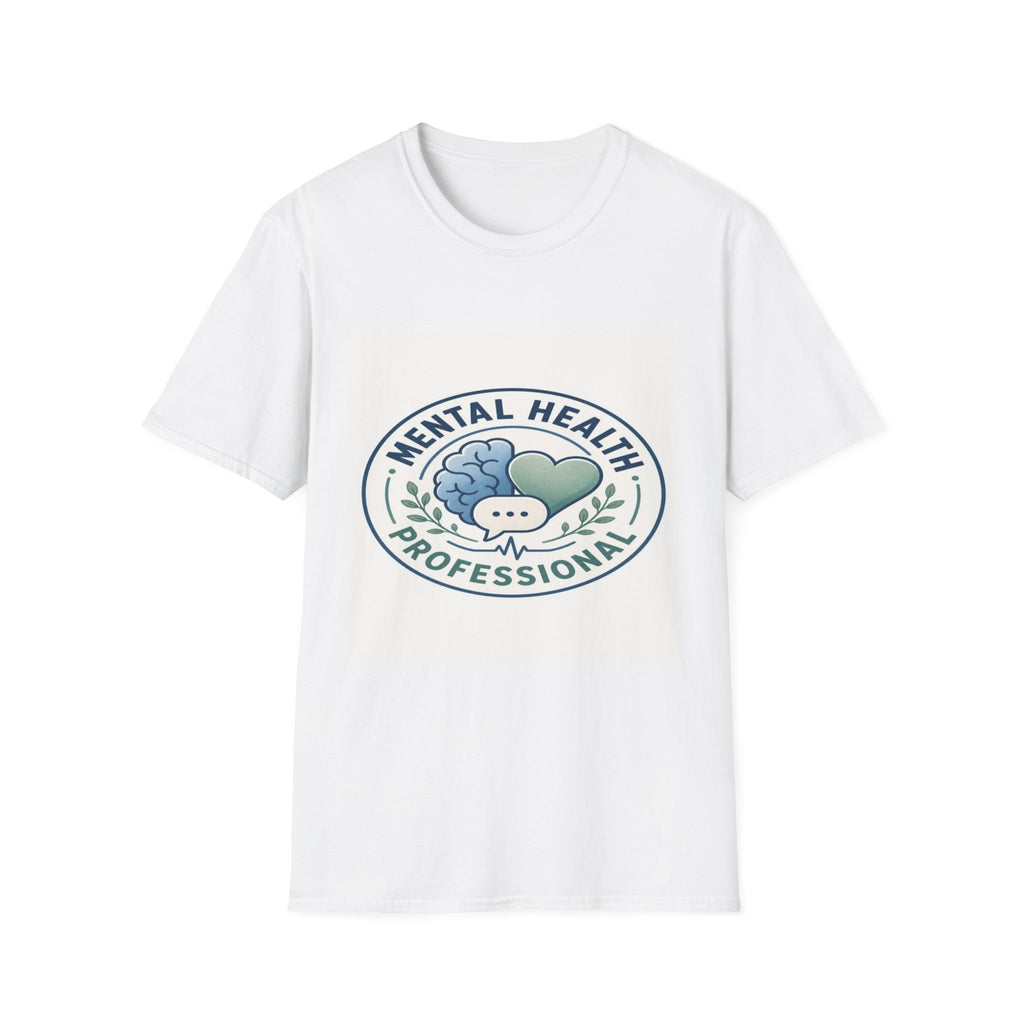 Badge-Style Graphic Featuring Mental Health Professional Title With Iconography- Graphic Tees