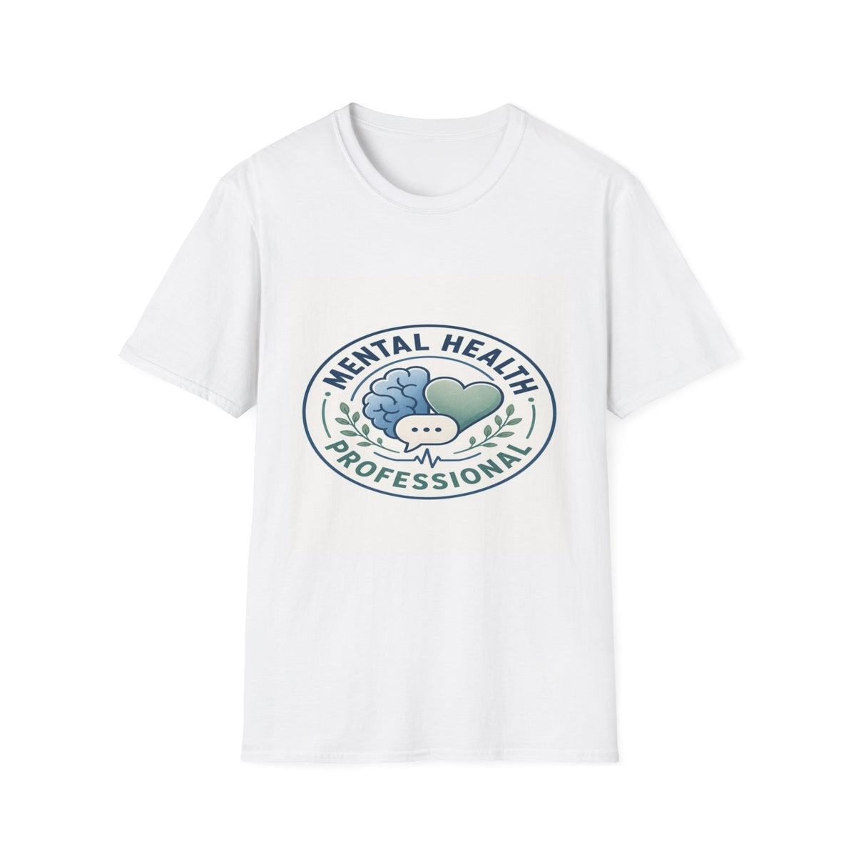 Badge-Style Graphic Featuring Mental Health Professional Title With Iconography- Graphic Tees