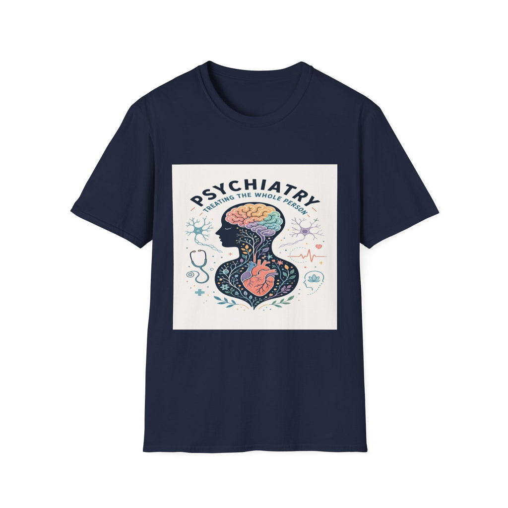 Colorful Brain And Heart In Human Silhouette With Text- Graphic Tees