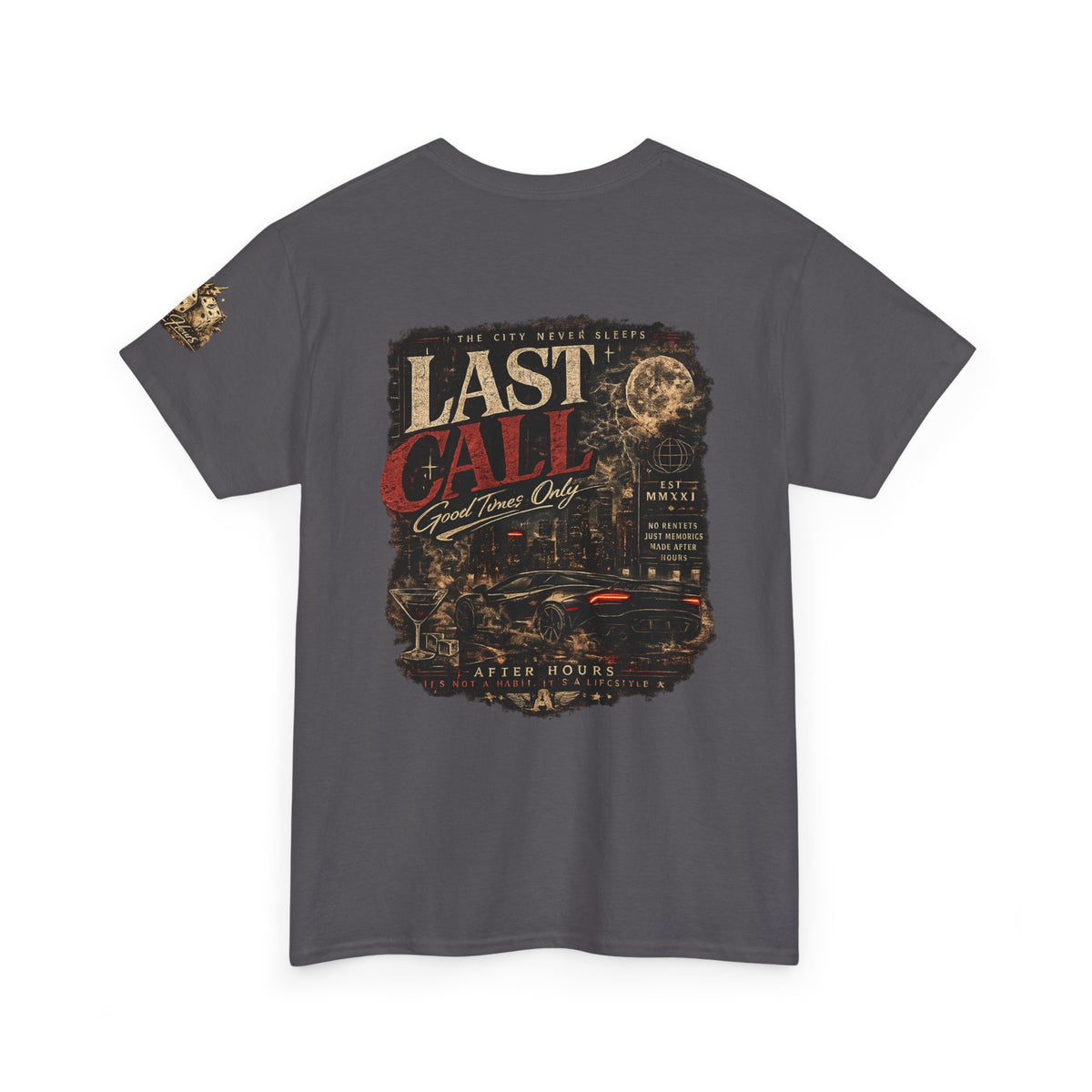 Last Call Graphic Tee — Vintage Bar Nightlife T‑Shirt