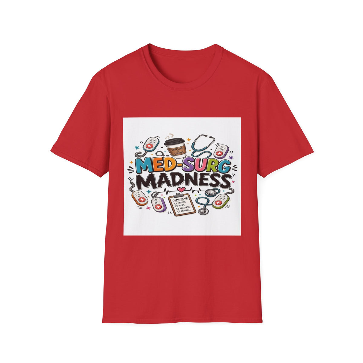 Vibrant T-Shirt Design Featuring MED-SURG MADNESS Phrase (1)- Graphic Tees