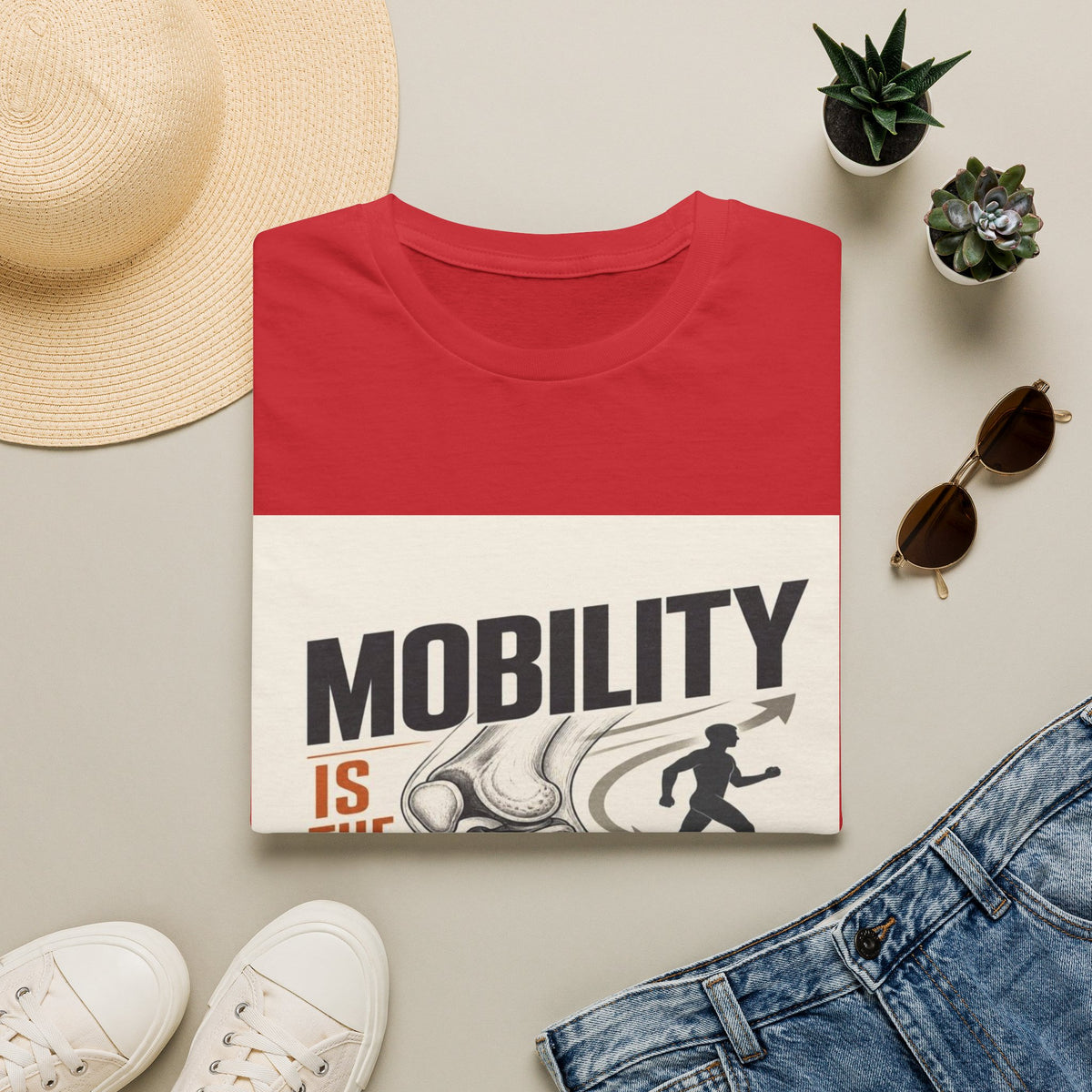 Bold Typography And Anatomical Illustration Representing Mobility Mission- Graphic Tees