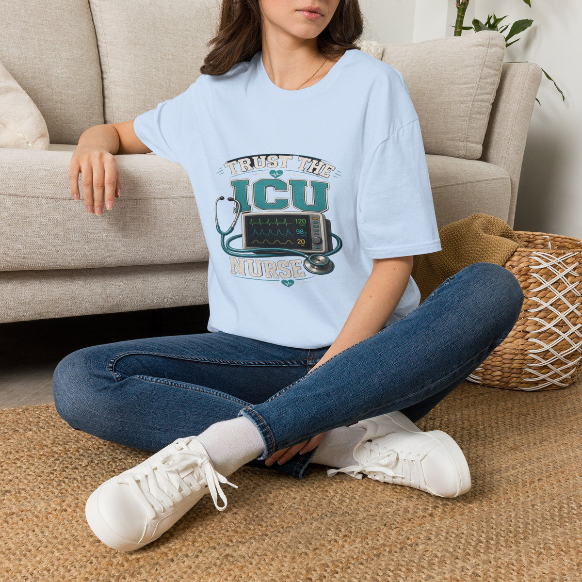 Bold T-Shirt Design Featuring Trust The ICU Nurse Phrase- Graphic Tees