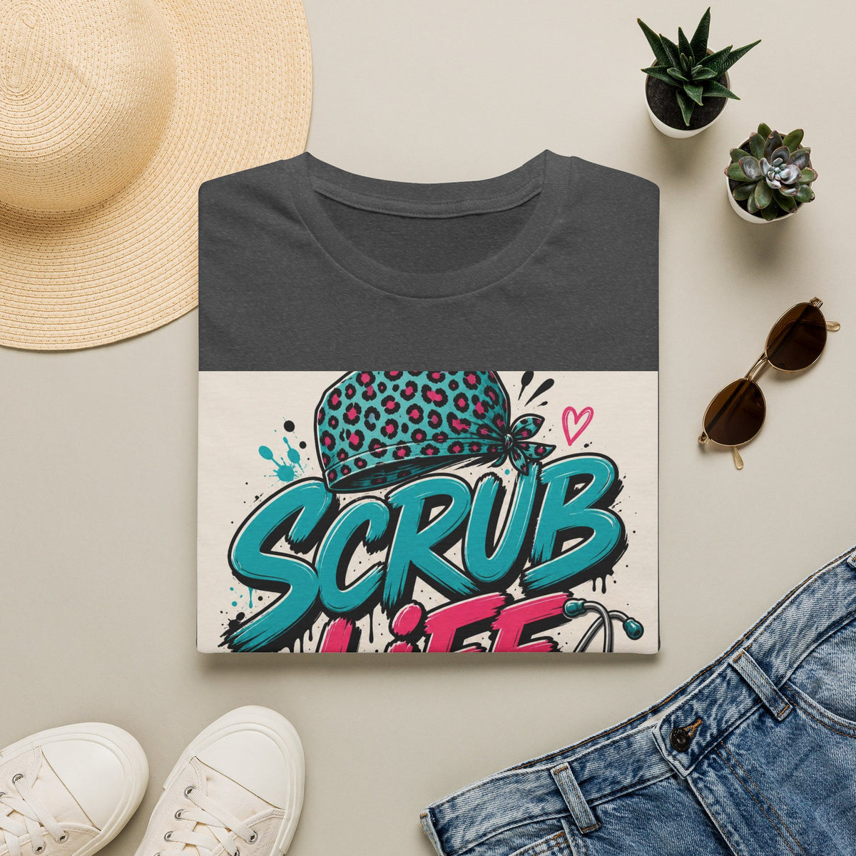 Scrub Life T Shirt Design Featuring Bold Streetwear Typography
