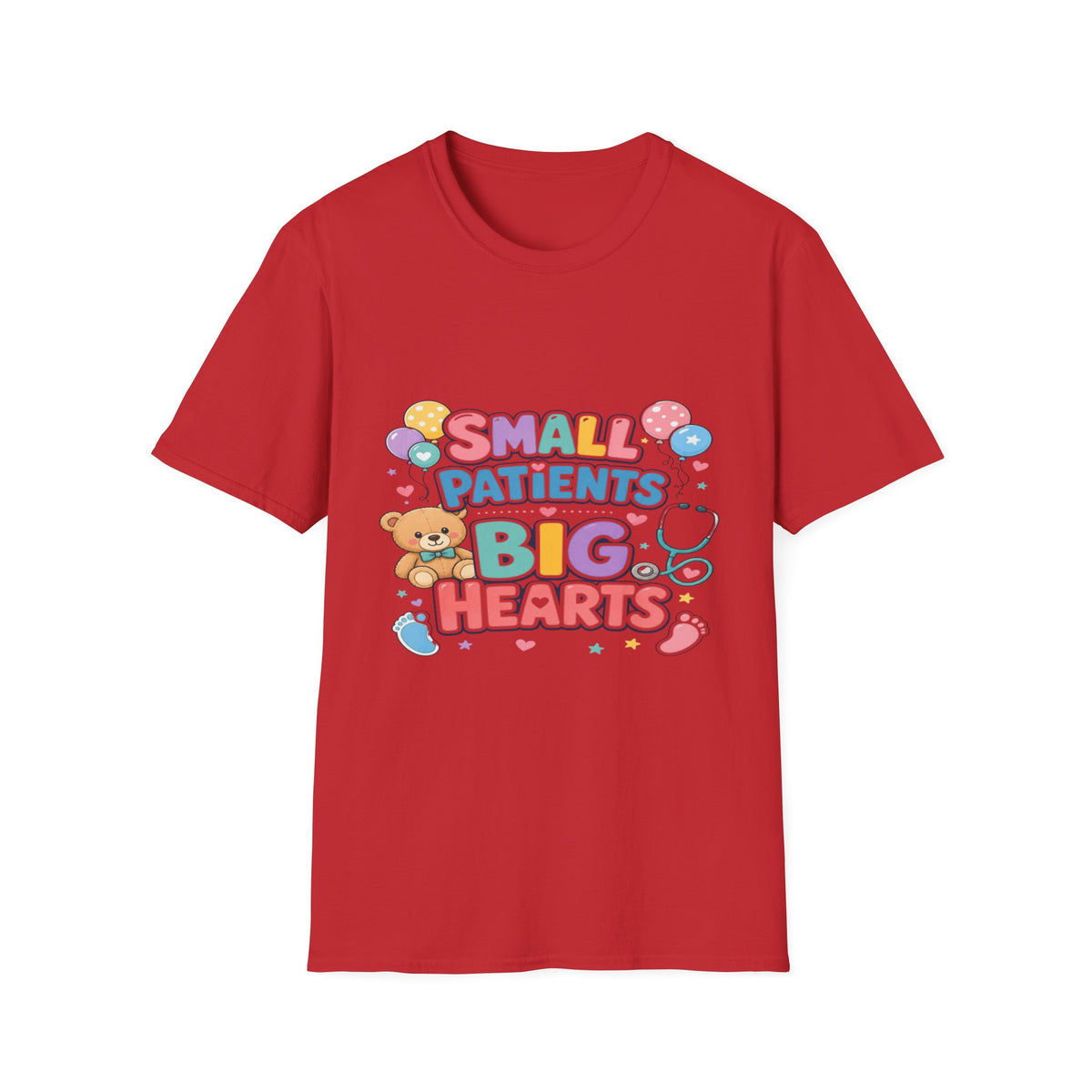 Vibrant T-Shirt Design Celebrating Pediatric Care With Balloons- Graphic Tees