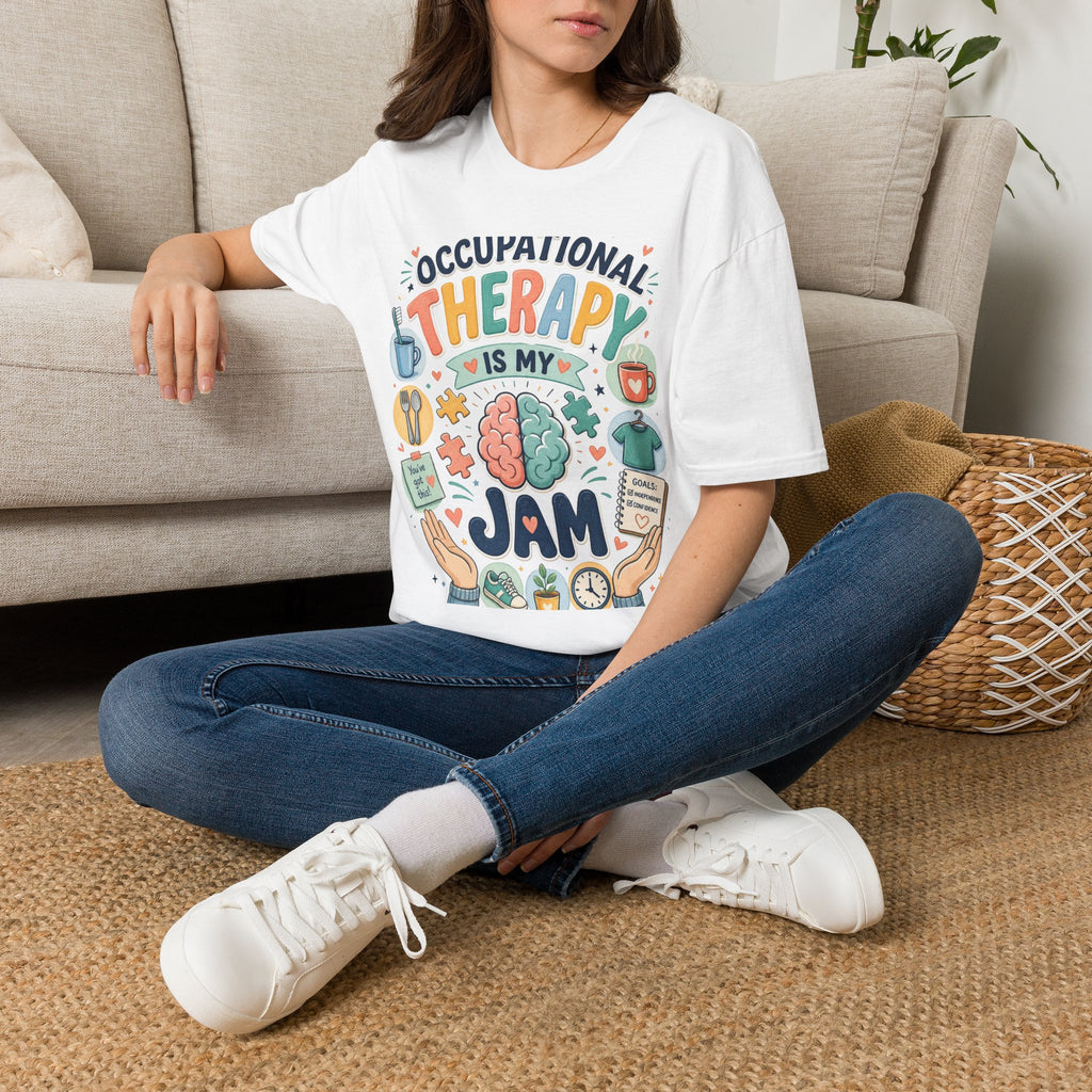 Playful T Shirt Design Celebrating Occupational Therapy Vibrantly Illustrated