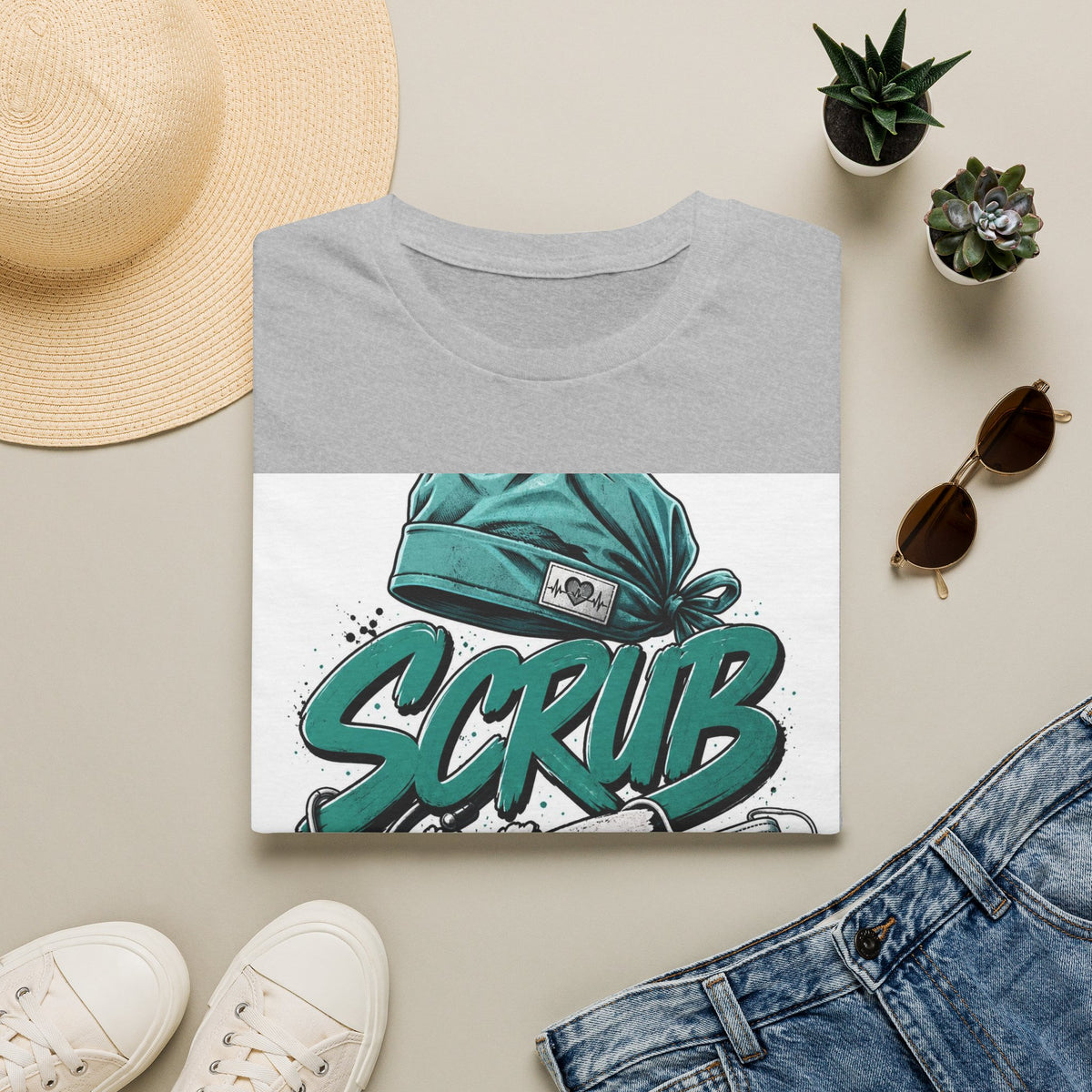 Modern Scrub Life T Shirt Design With Playful Typography
