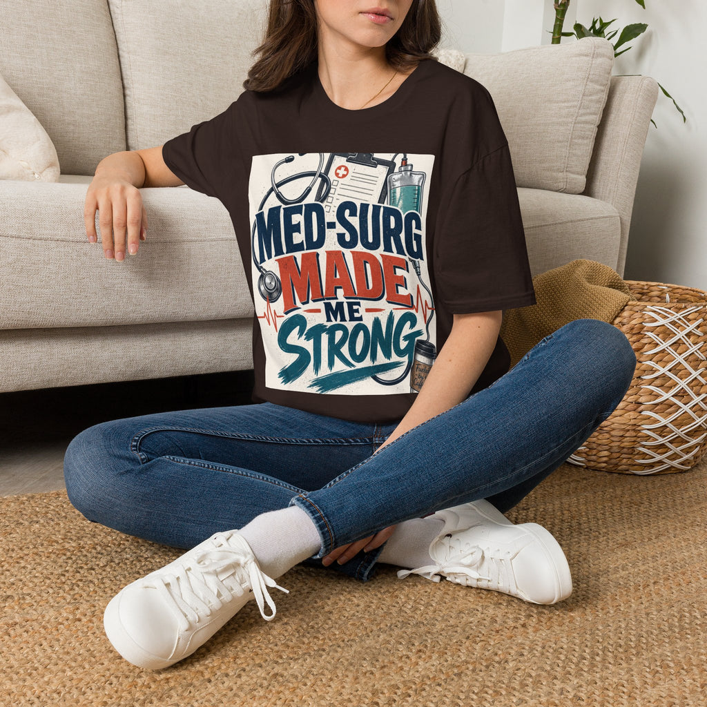 Bold Typography Design Celebrating Med Surg Strength With Healthcare Icons