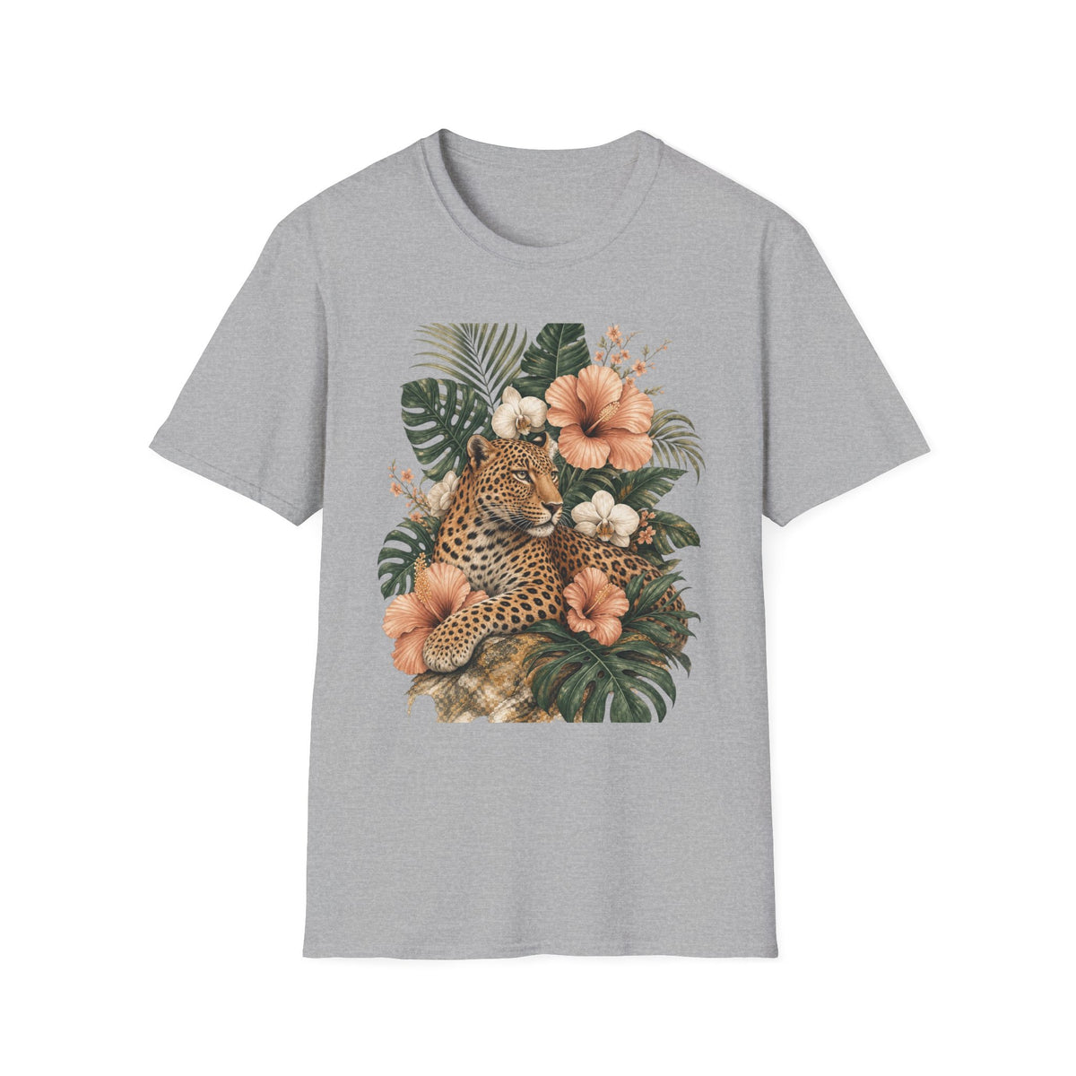 Leopard & Tropical Hibiscus T-Shirt