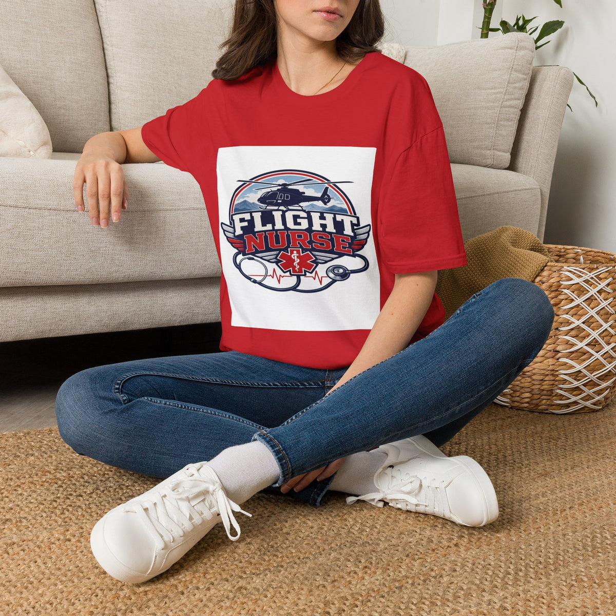 Aviation-Inspired T-Shirt Design Featuring Flight Nurse Graphic- Graphic Tees