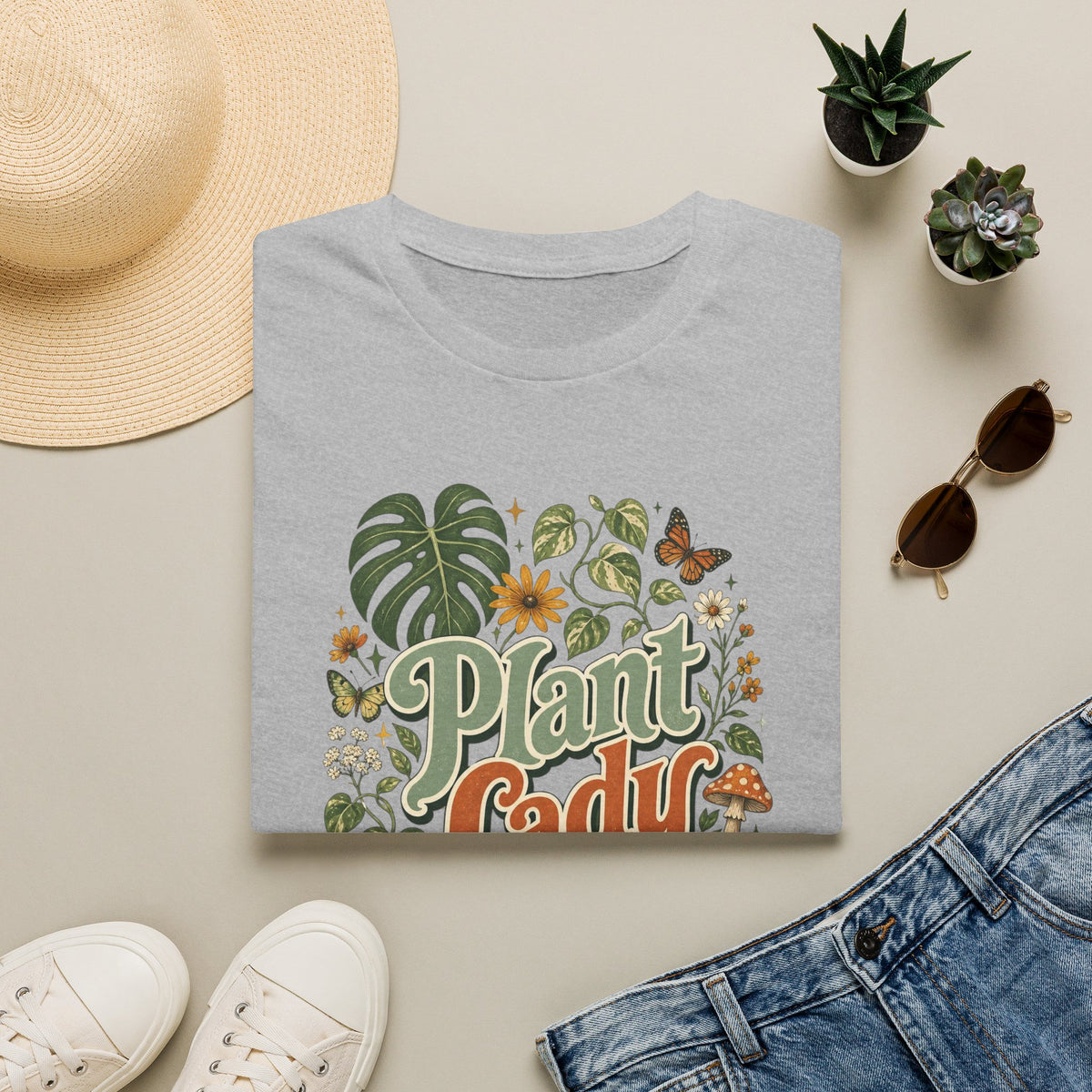 Plant Lady T-Shirt — Vintage Botanical Graphic Tee for Plant Lovers