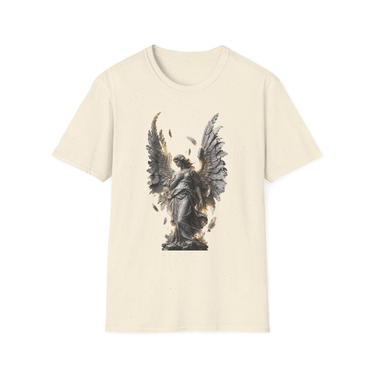 Angel Wings Graphic T-Shirt — Fallen Feather Statue Design