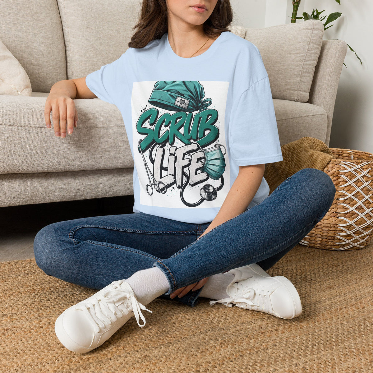 Modern Scrub Life T Shirt Design With Playful Typography