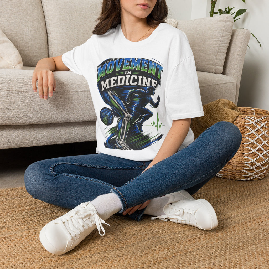 Dynamic T Shirt Design Featuring PT Movement Is Medicine Text