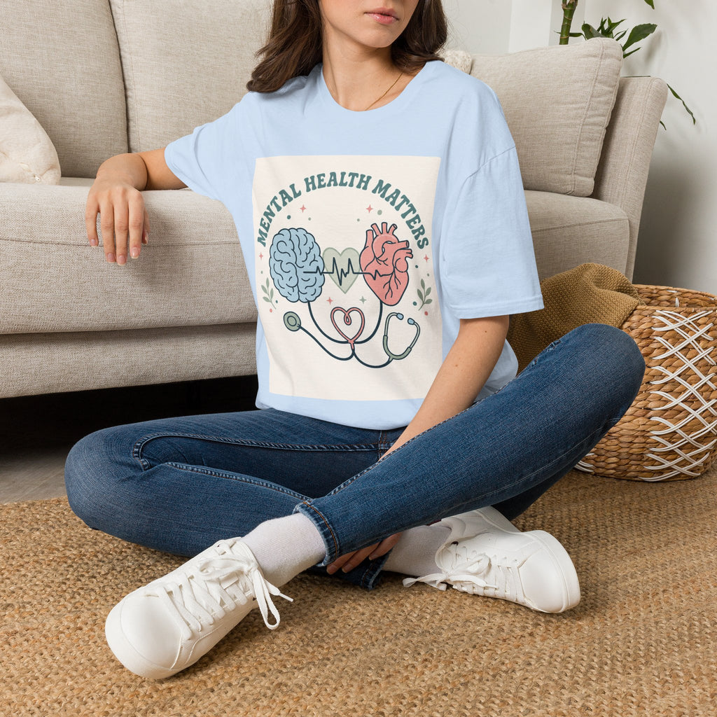 Stylized Brain And Heart Design For Mental Health Awareness