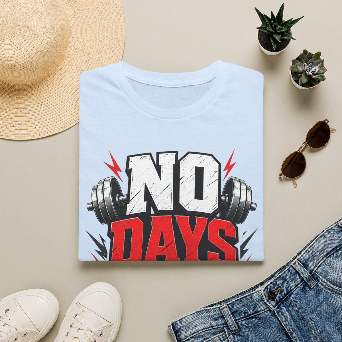 No Days Off T-Shirt — Motivational Gym Workout Tee