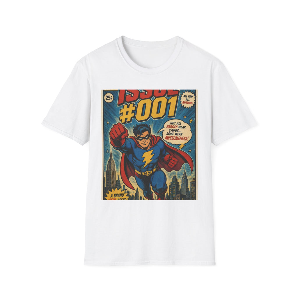 Vintage Comic Book T Shirt Design Featuring Original Superhero