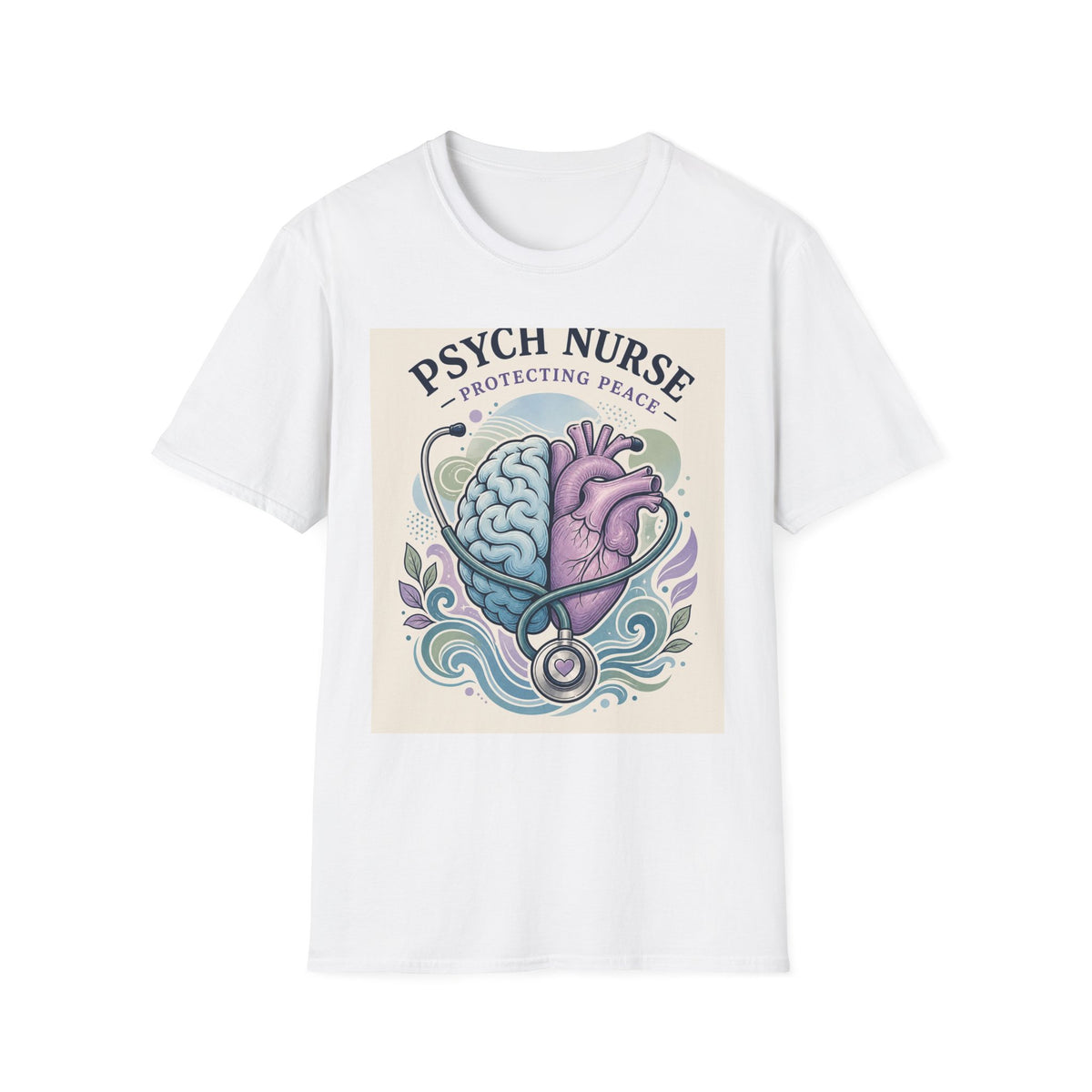 Stylized Brain And Heart Illustration With Stethoscope Art