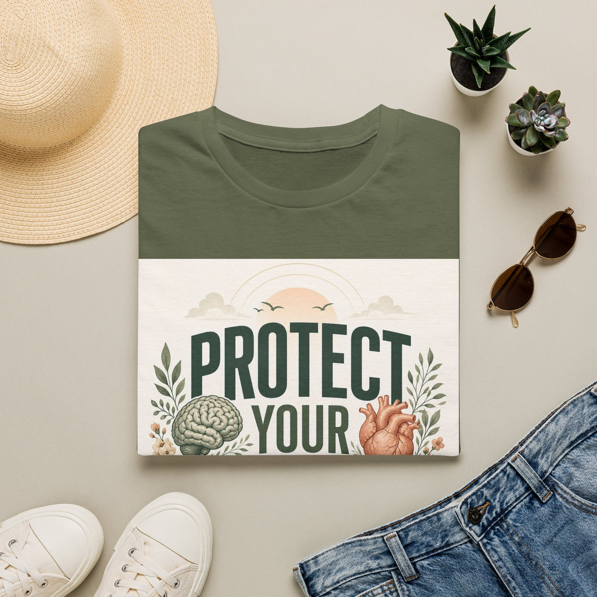 Large Typography Graphic Promoting Peace With Botanical Elements