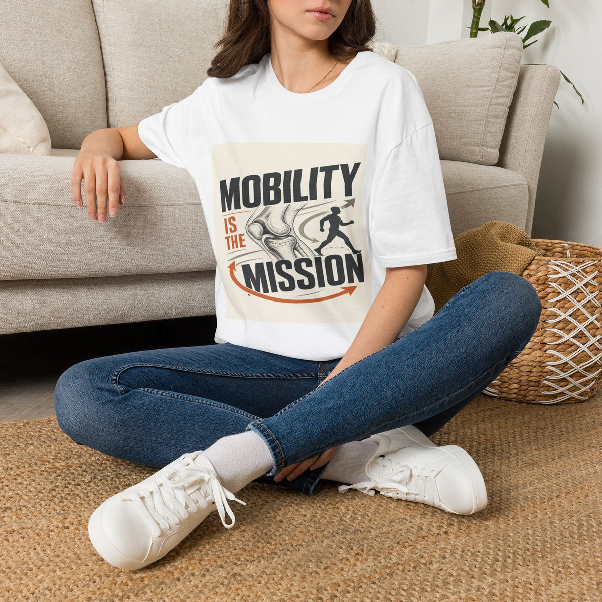 Bold Typography And Anatomical Illustration Representing Mobility Mission- Graphic Tees