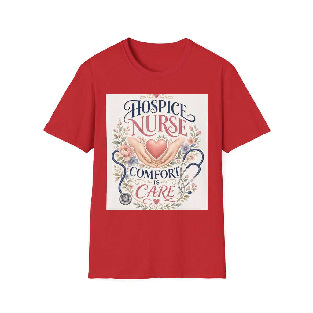 Elegant T Shirt Design Celebrating Hospice Nurses With Compassionate Imagery